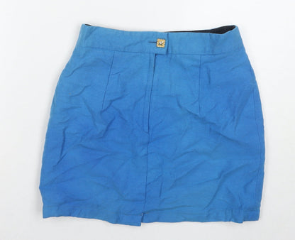 Laurel Womens Blue Wool Mini Skirt Size 8 Zip