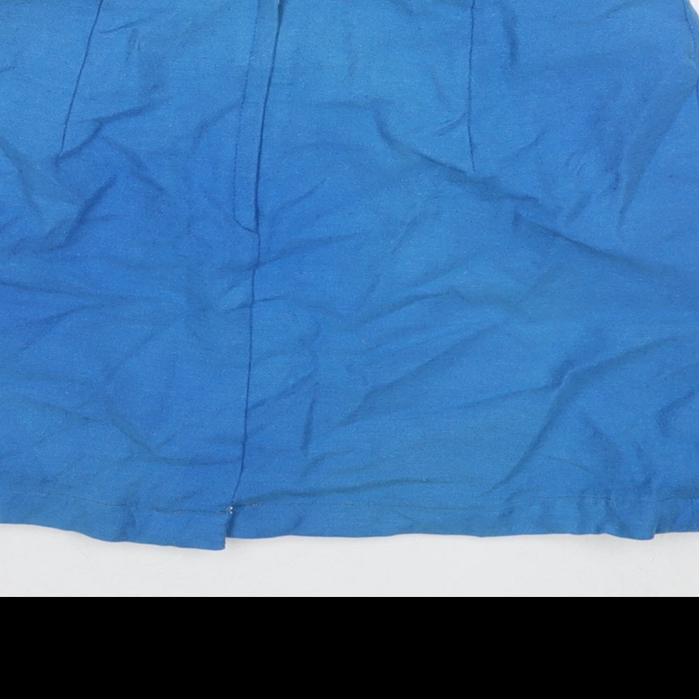Laurel Womens Blue Wool Mini Skirt Size 8 Zip