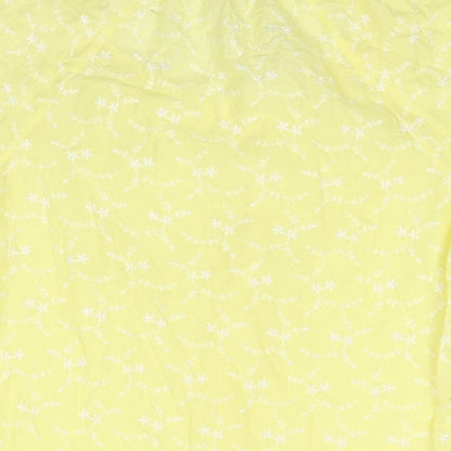 Monsoon Womens Yellow Cotton Basic T-Shirt Size 12 Round Neck