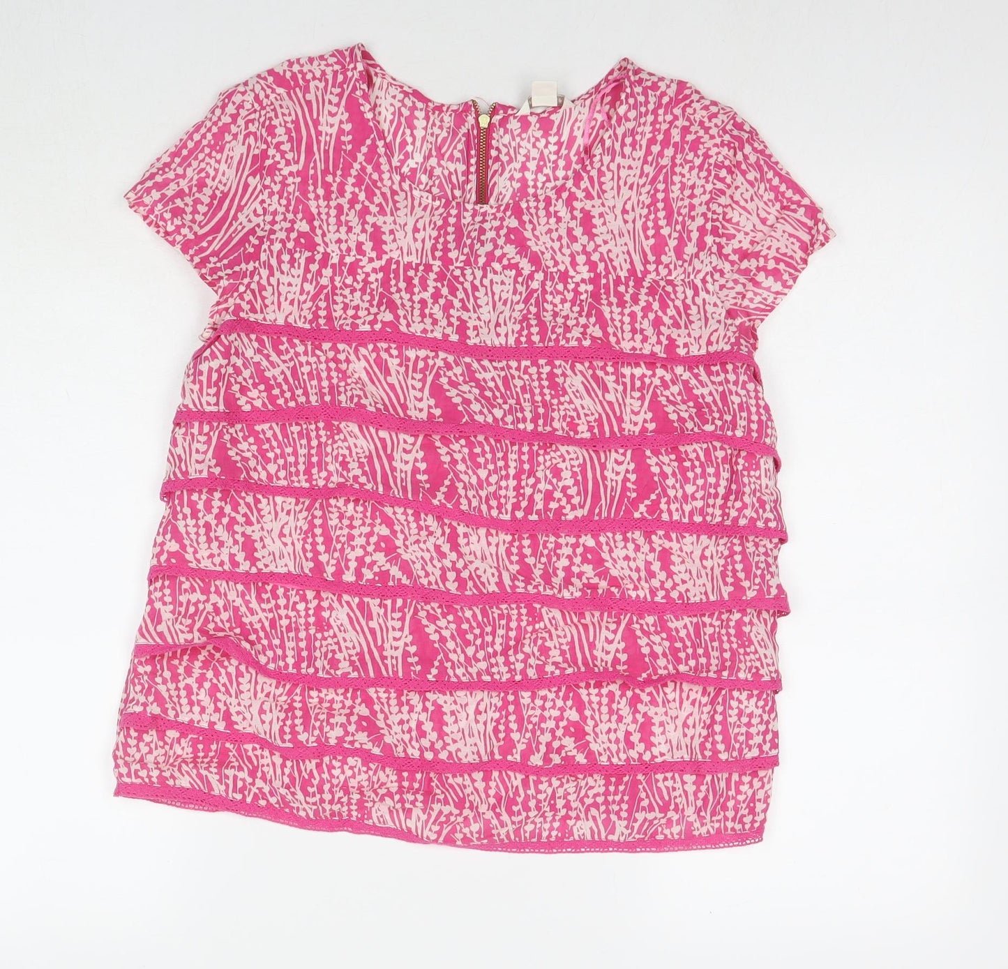 Womens UK Size 12 Monsoon Pink Basic Blouse