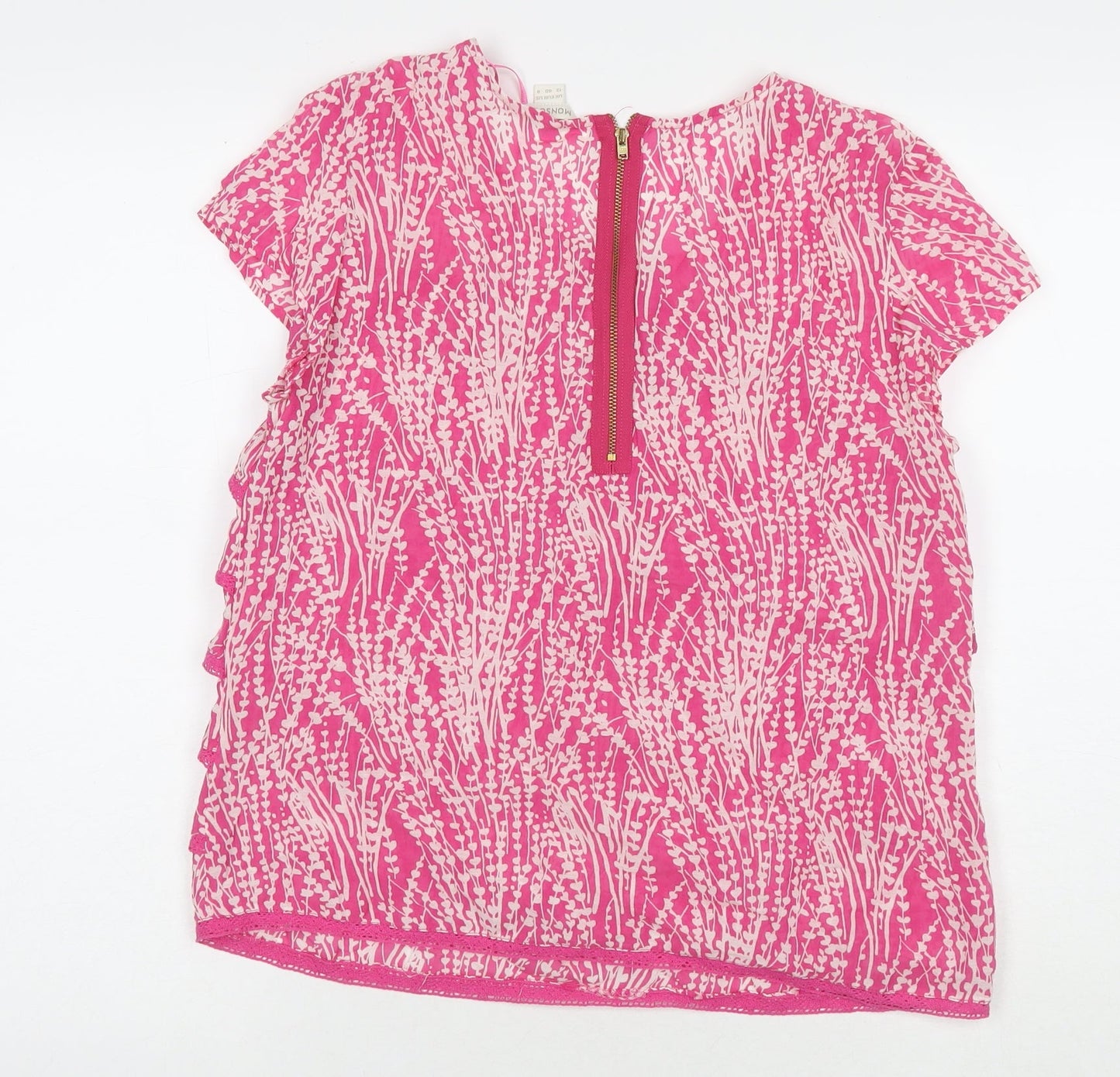 Womens UK Size 12 Monsoon Pink Basic Blouse