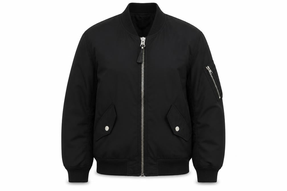Womens UK Size 8 H&M Black Bomber Jacket