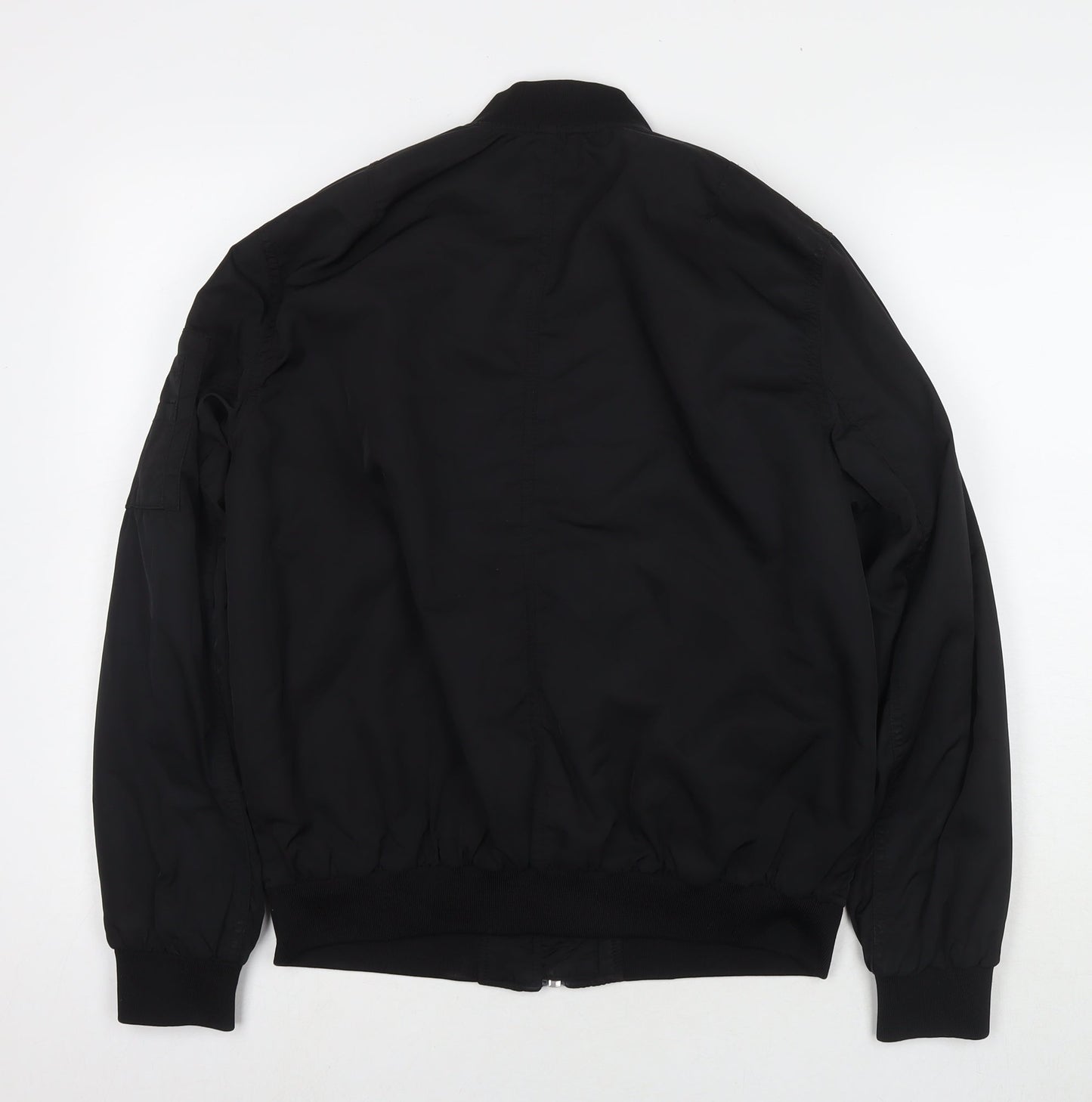 Womens UK Size 8 H&M Black Bomber Jacket