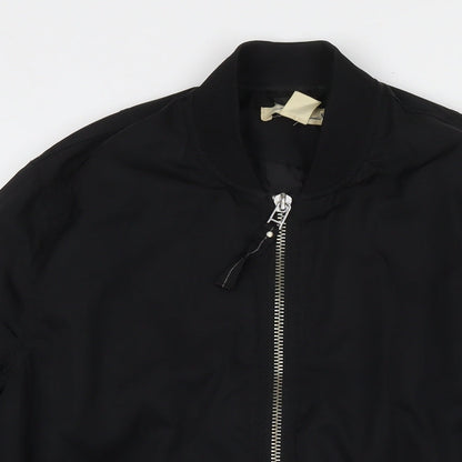 Womens UK Size 8 H&M Black Bomber Jacket