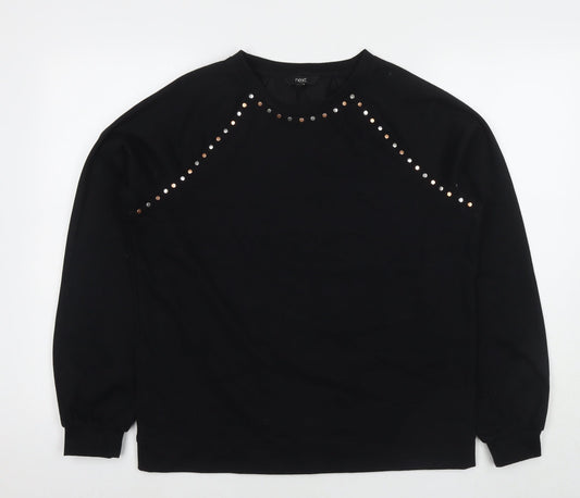 Womens UK Size M NEXT Black Pullover Sweatshirt