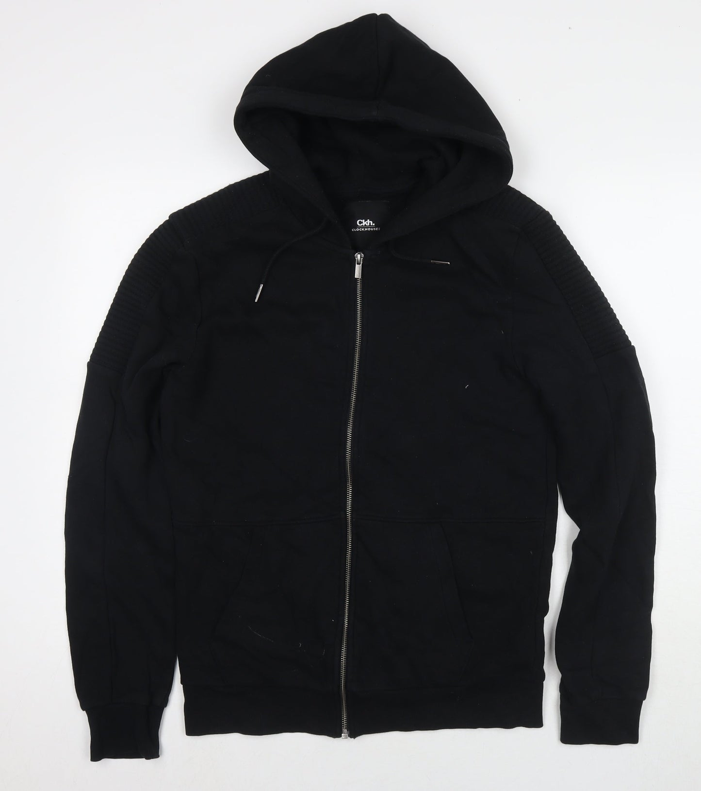 Clockhouse Mens Black Cotton Full Zip Hoodie Size XS
