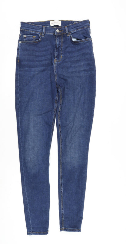Per Una Womens Blue Cotton Blend Skinny Jeans Size 26 in L30 in Regular Zip