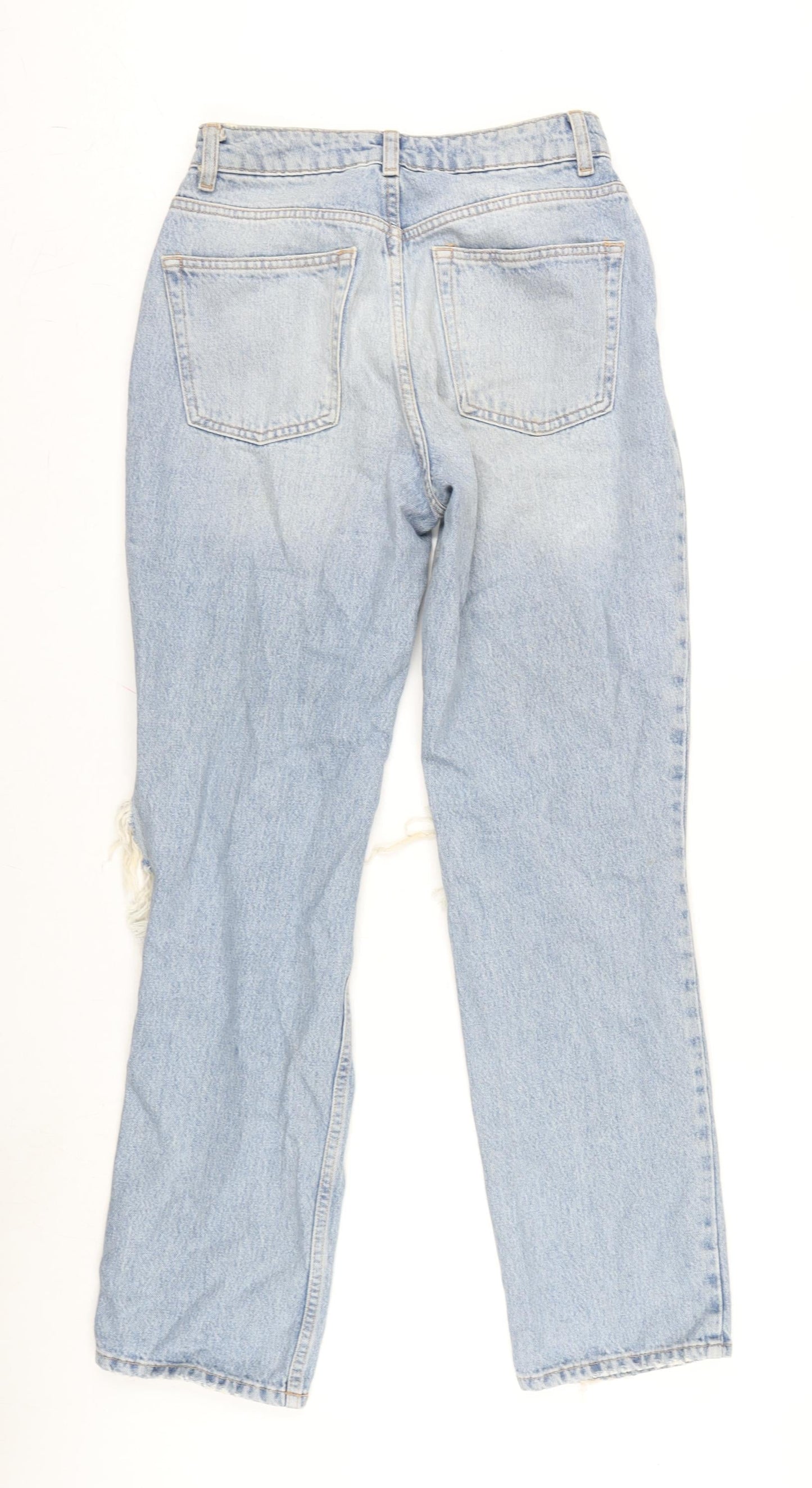 ASOS Womens Blue Cotton Straight Jeans Size 28 in L28 in Regular Button