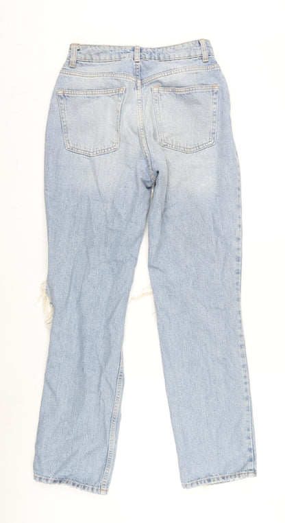 ASOS Womens Blue Cotton Straight Jeans Size 28 in L28 in Regular Button