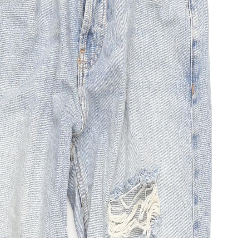 ASOS Womens Blue Cotton Straight Jeans Size 28 in L28 in Regular Button