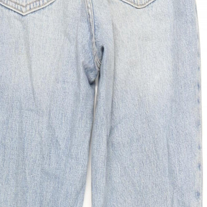 ASOS Womens Blue Cotton Straight Jeans Size 28 in L28 in Regular Button