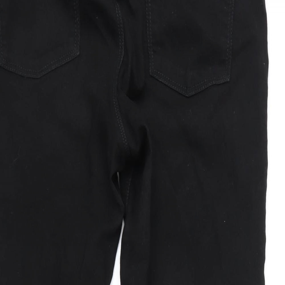 Dorothy Perkins Womens Black Cotton Blend Tapered Jeans Size 12 L32 in Regular Zip