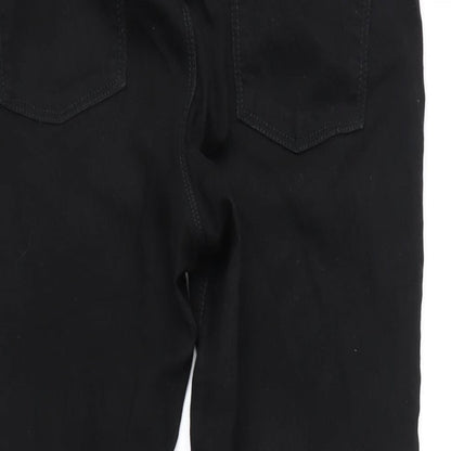 Dorothy Perkins Womens Black Cotton Blend Tapered Jeans Size 12 L32 in Regular Zip