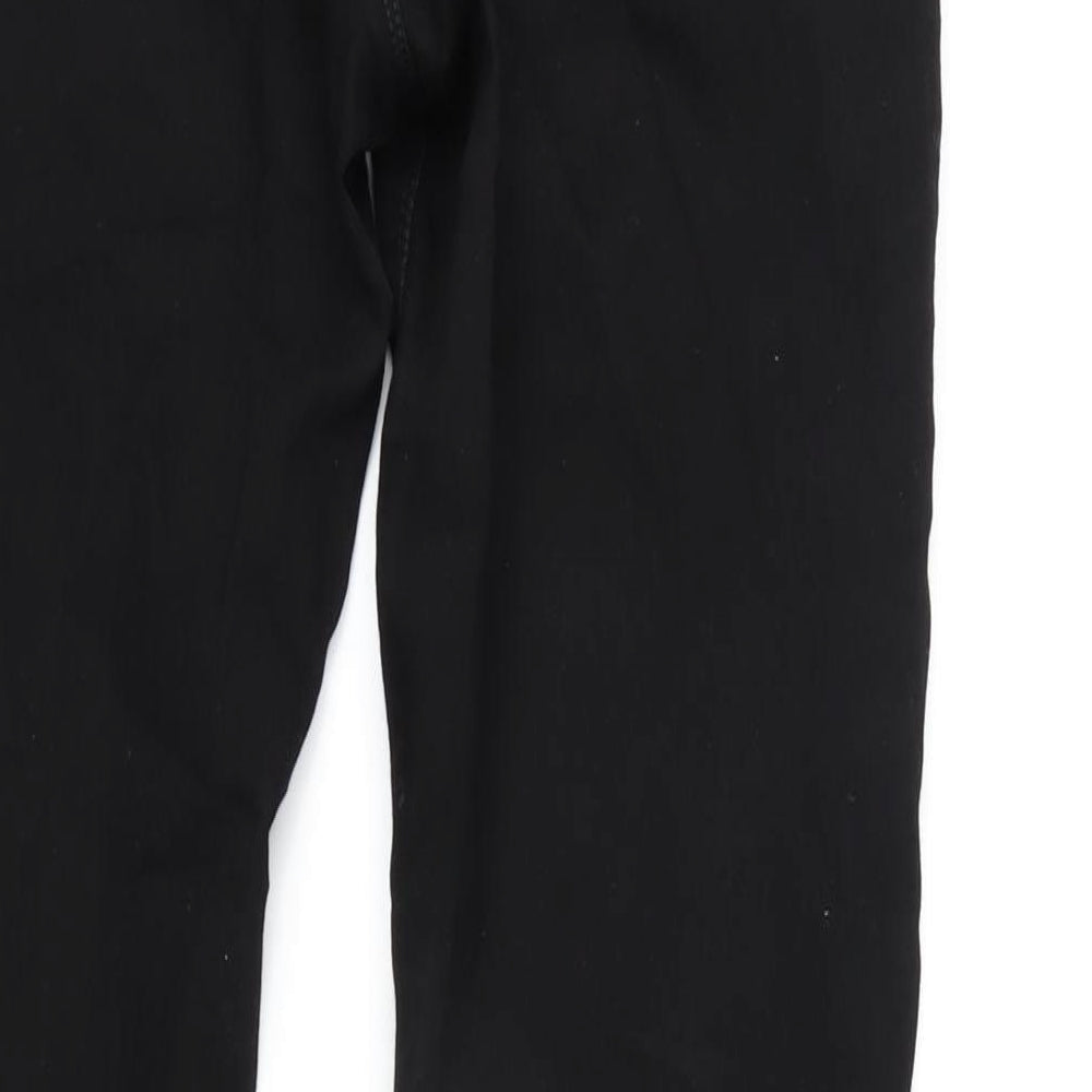 Dorothy Perkins Womens Black Cotton Blend Tapered Jeans Size 12 L32 in Regular Zip