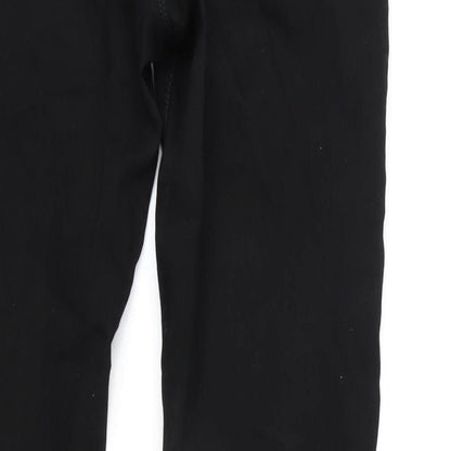 Dorothy Perkins Womens Black Cotton Blend Tapered Jeans Size 12 L32 in Regular Zip