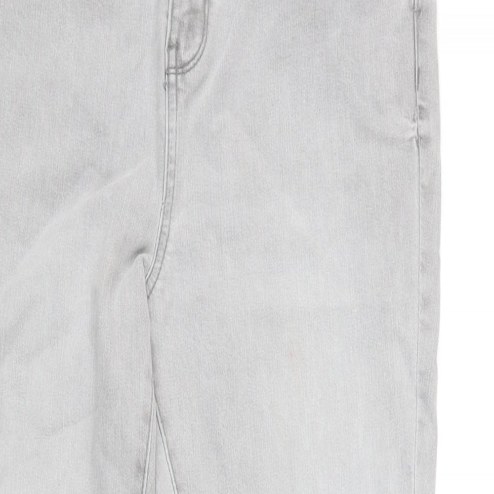 George Womens Grey Cotton Blend Skinny Jeans Size 12 L28.5 in Regular Zip