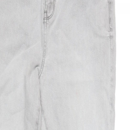 George Womens Grey Cotton Blend Skinny Jeans Size 12 L28.5 in Regular Zip
