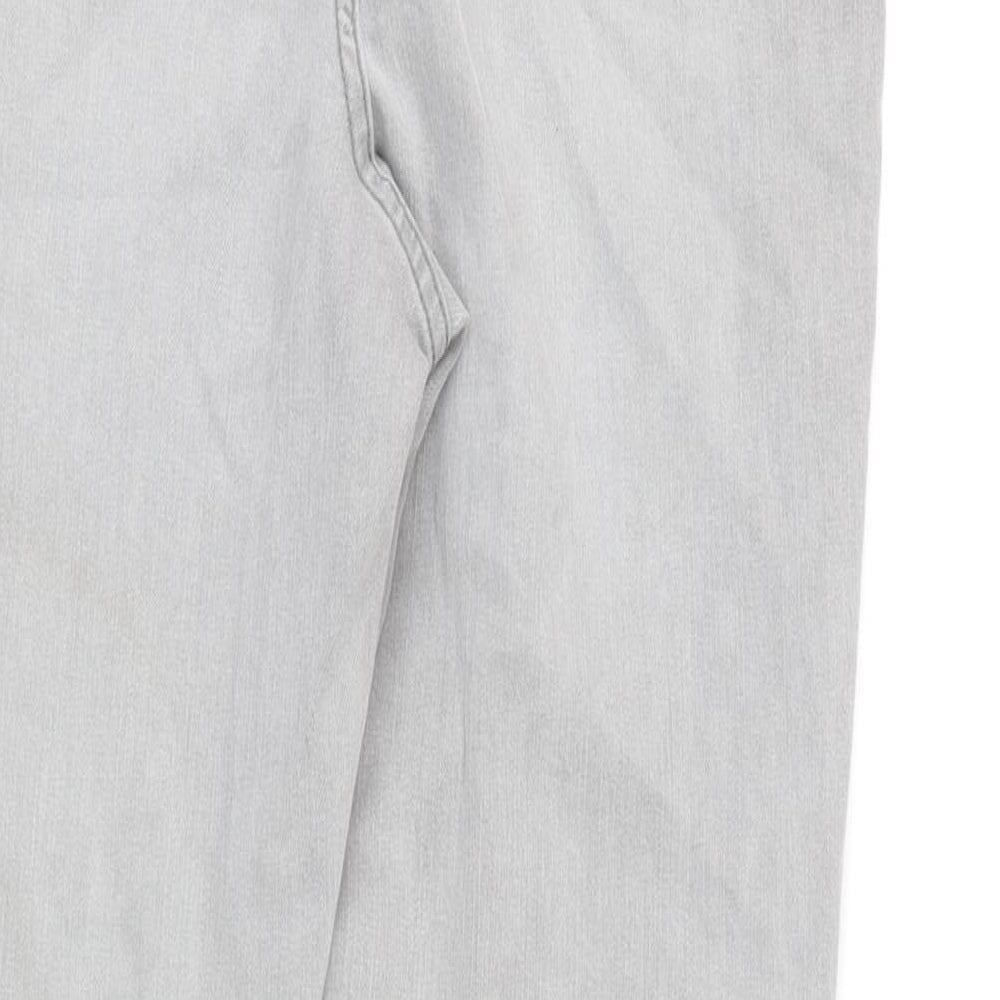 George Womens Grey Cotton Blend Skinny Jeans Size 12 L28.5 in Regular Zip