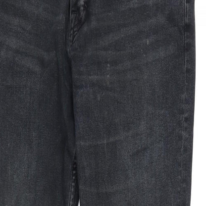 Denim & Co. Mens Grey Cotton Blend Straight Jeans Size 32 in L31 in Regular Button