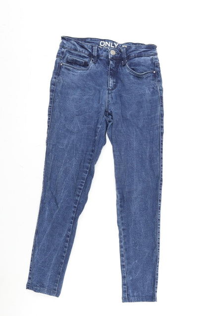 Only Womens Blue Cotton Blend Tapered Jeans Size 24 in L25 in Regular Zip