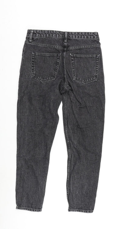 Topshop Womens Grey Cotton Blend Tapered Jeans Size 8 L28.5 in Regular