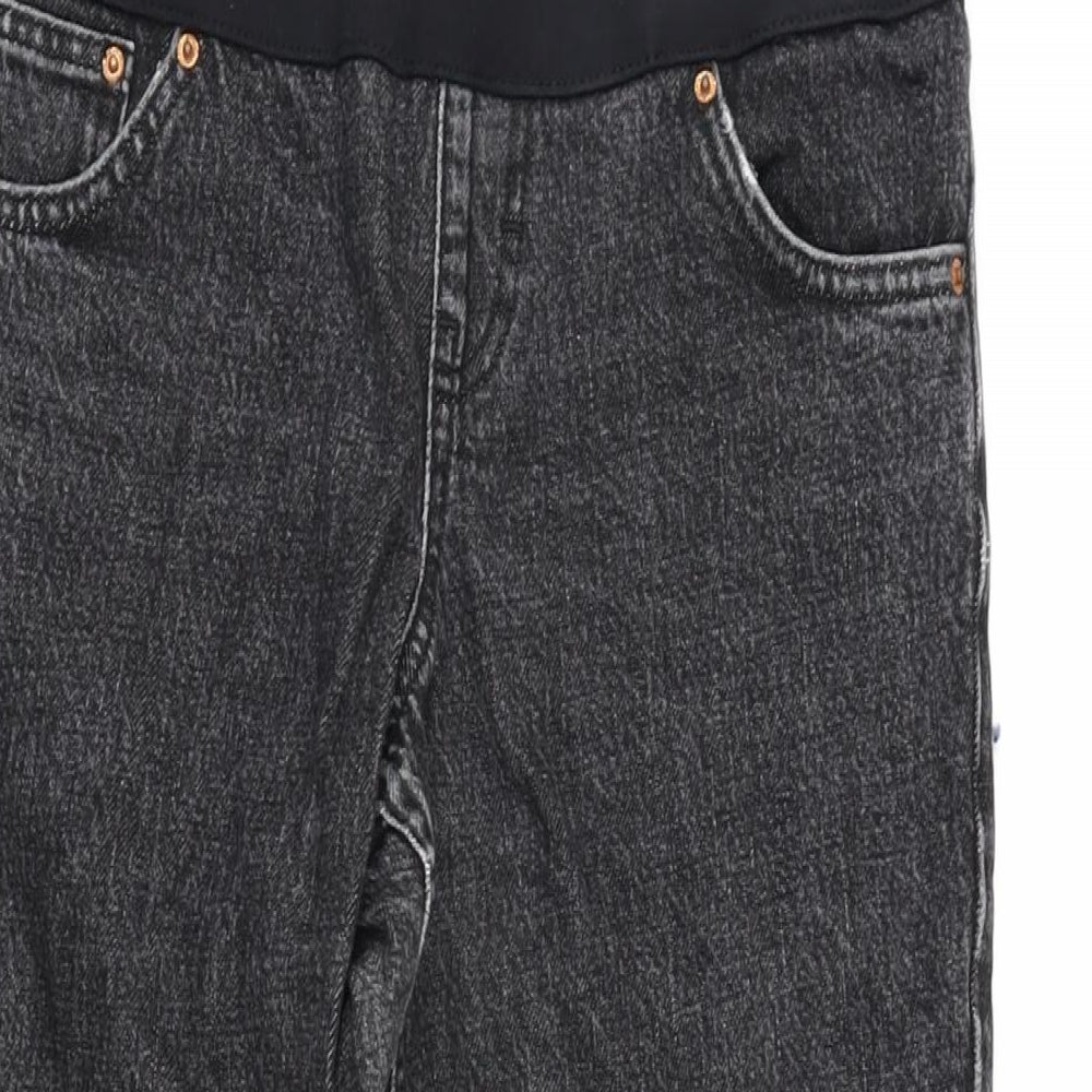Topshop Womens Grey Cotton Blend Tapered Jeans Size 8 L28.5 in Regular