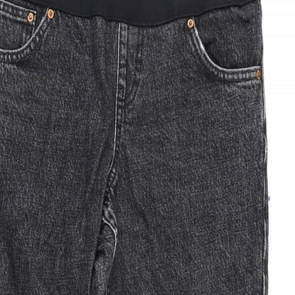 Topshop Womens Grey Cotton Blend Tapered Jeans Size 8 L28.5 in Regular