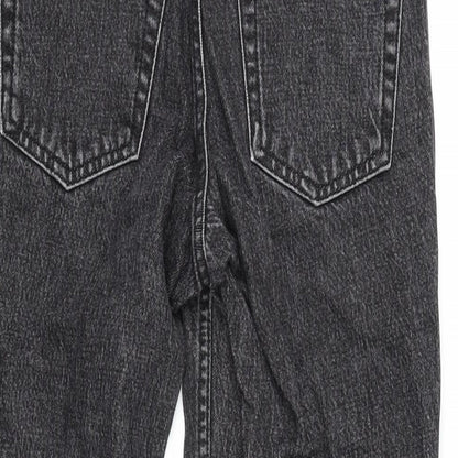 Topshop Womens Grey Cotton Blend Tapered Jeans Size 8 L28.5 in Regular
