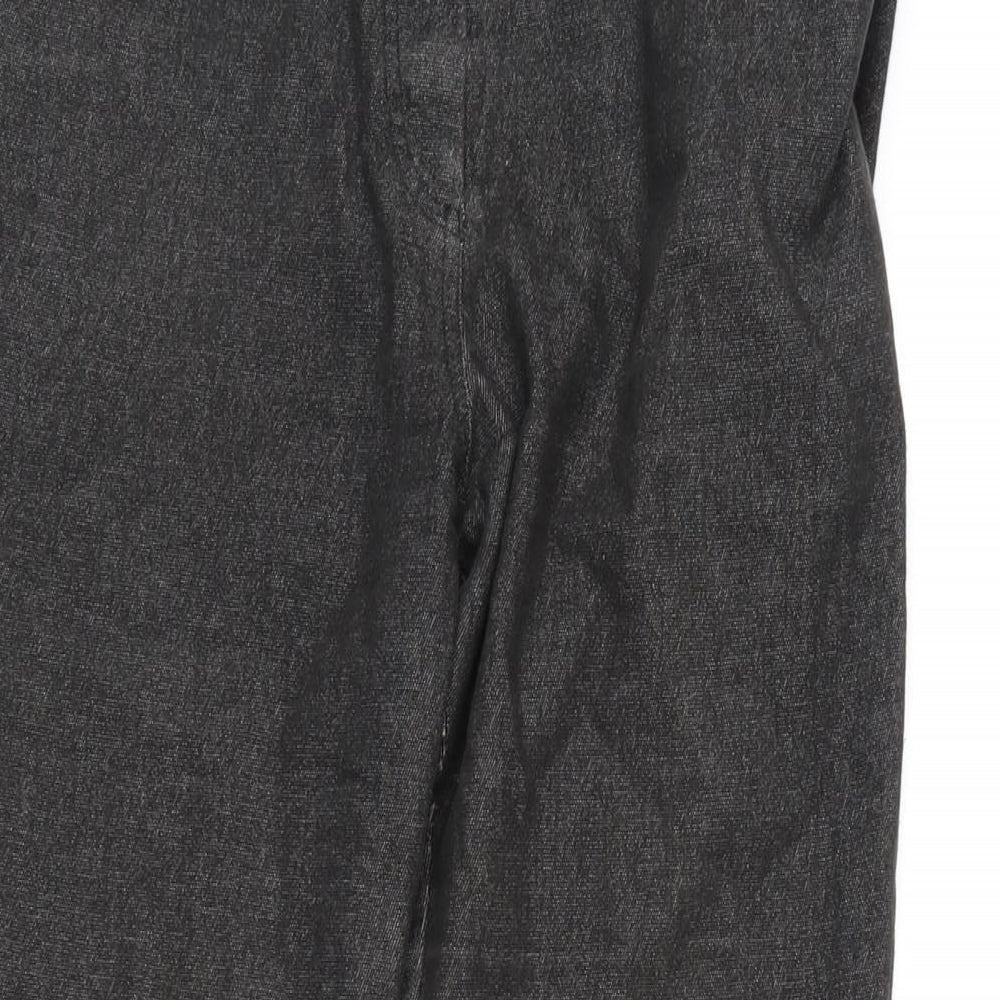 Oasis Womens Grey Cotton Blend Flared Jeans Size 12 L30 in Regular Zip