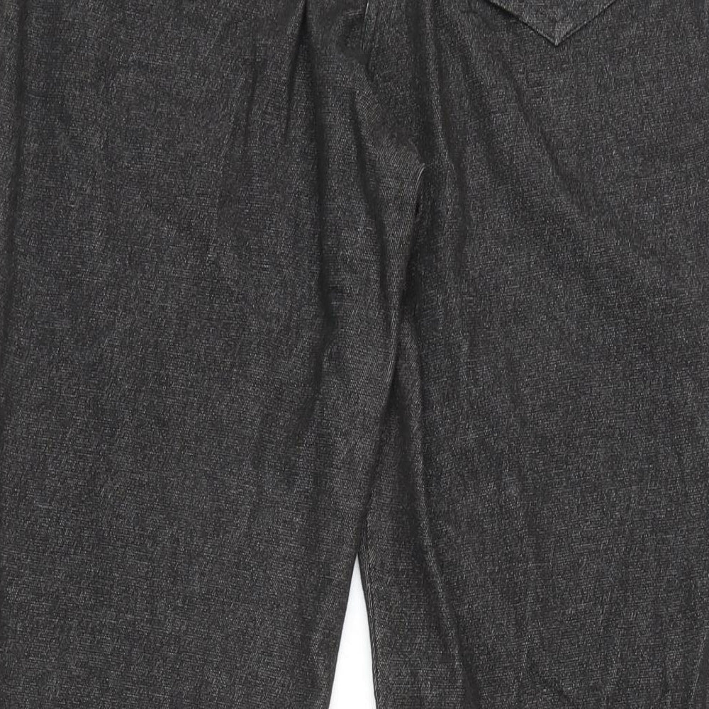 Oasis Womens Grey Cotton Blend Flared Jeans Size 12 L30 in Regular Zip