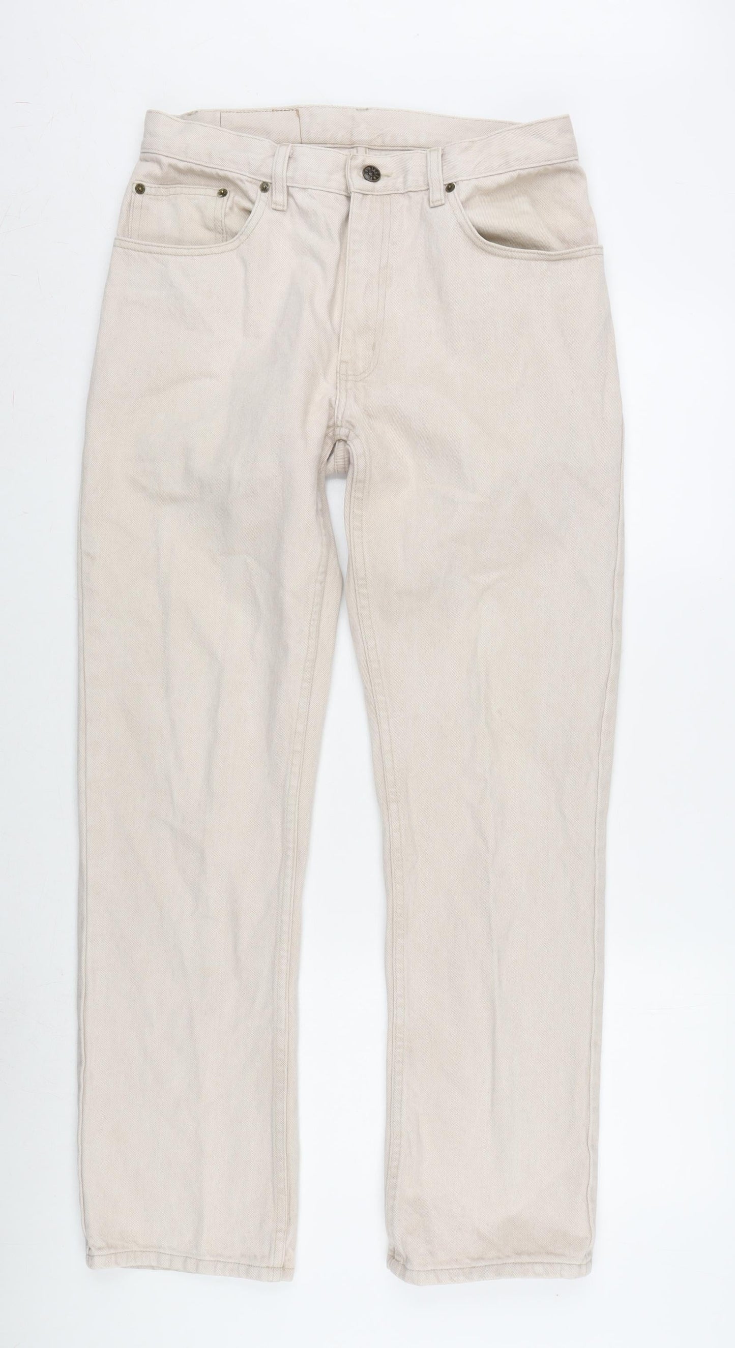 Mens UK Size 32 in Nico Regular Fit Straight Beige Jeans