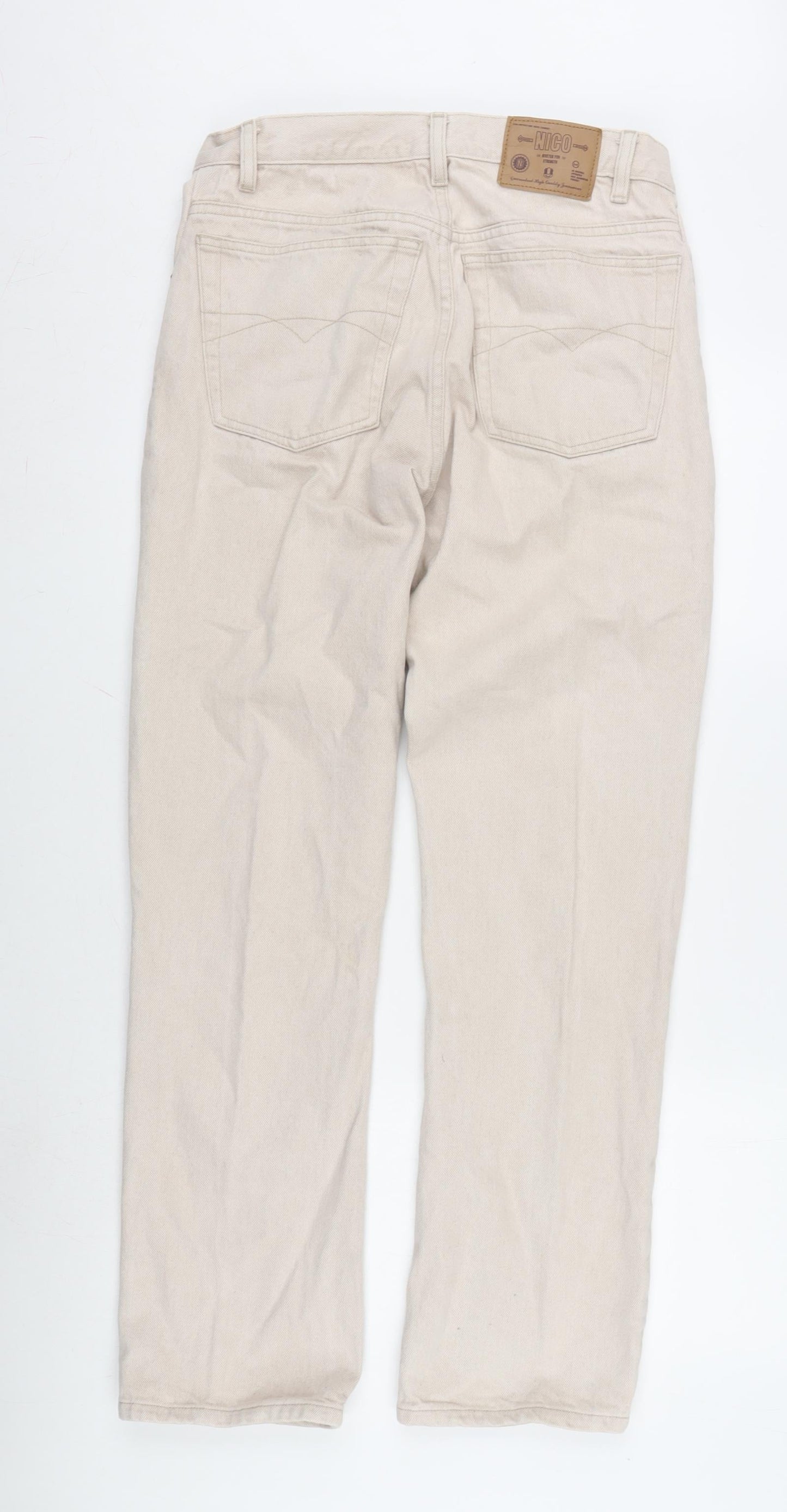 Mens UK Size 32 in Nico Regular Fit Straight Beige Jeans