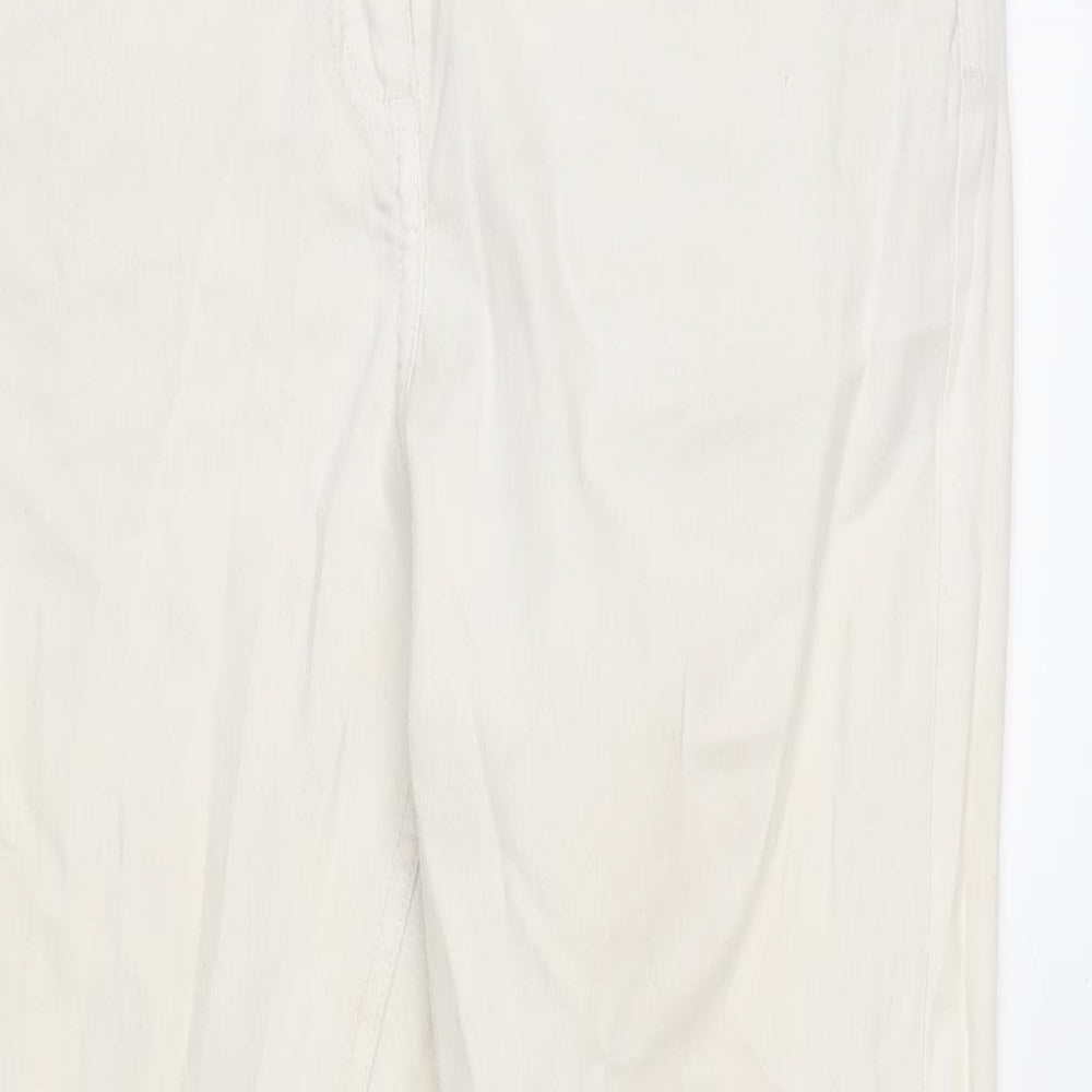Womens UK Size 12 Papaya Regular Fit Straight Ivory Jeans