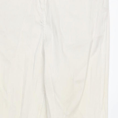 Womens UK Size 12 Papaya Regular Fit Straight Ivory Jeans