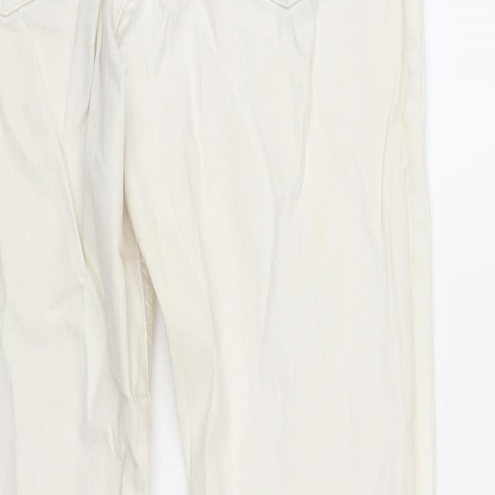 Womens UK Size 12 Papaya Regular Fit Straight Ivory Jeans