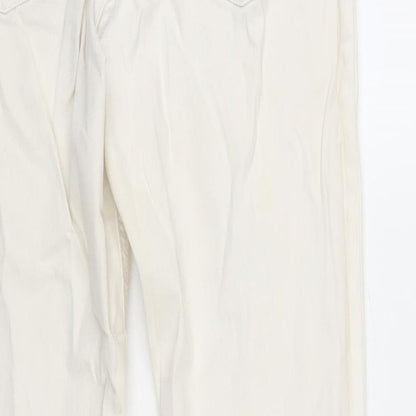 Womens UK Size 12 Papaya Regular Fit Straight Ivory Jeans