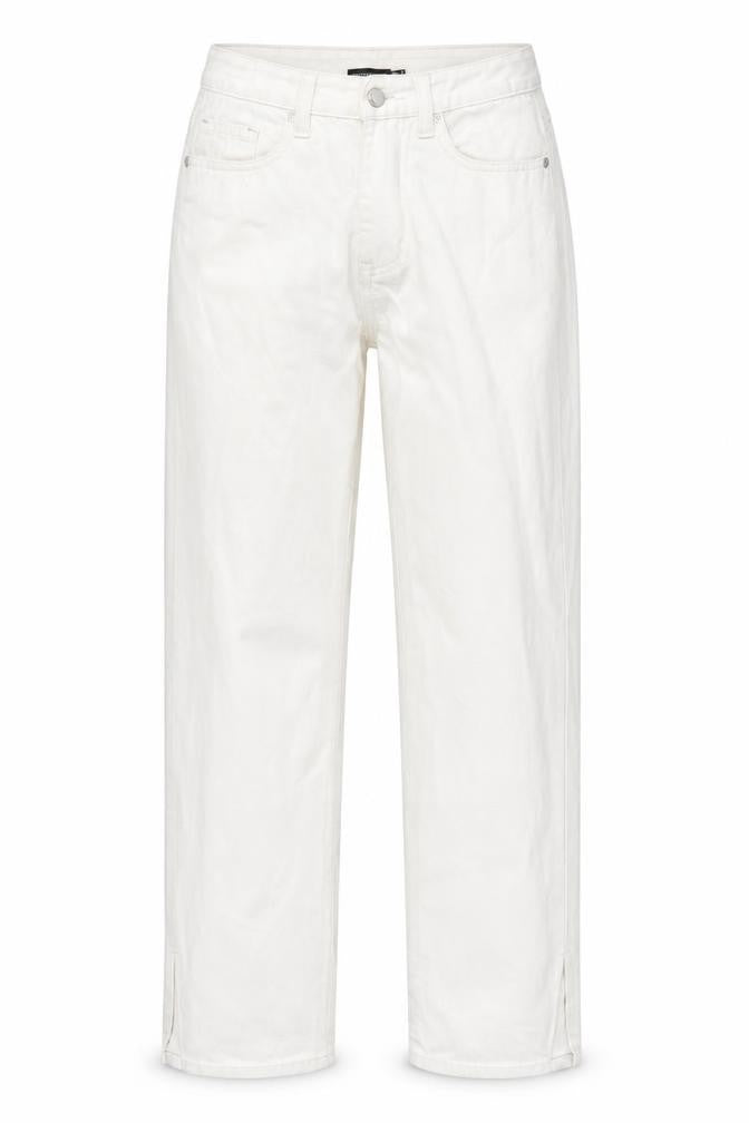 Womens UK Size 6 PRETTYLITTLETHING Regular Fit Straight Ivory Jeans