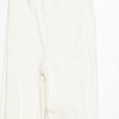 Berksha Girls Ivory Cotton Tapered Jeans Size XS L27.5 in Regular Zip - Distressed