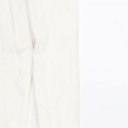 Berksha Girls Ivory Cotton Tapered Jeans Size XS L27.5 in Regular Zip - Distressed