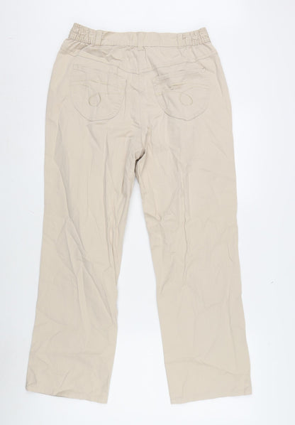 Klass Womens Beige Cotton Blend Straight Jeans Size 12 L27.5 in Regular Zip