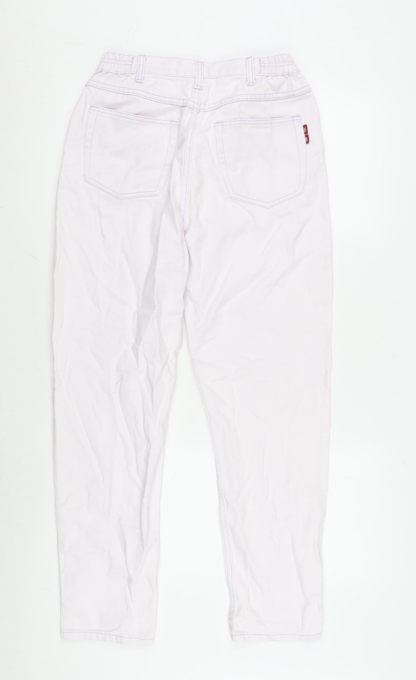 Mackays Womens Pink Cotton Straight Jeans Size 12 L27 in Regular Zip