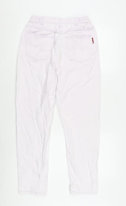 Mackays Womens Pink Cotton Straight Jeans Size 12 L27 in Regular Zip