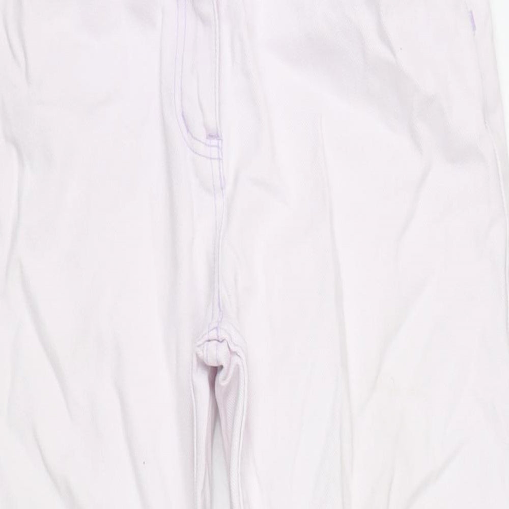 Mackays Womens Pink Cotton Straight Jeans Size 12 L27 in Regular Zip