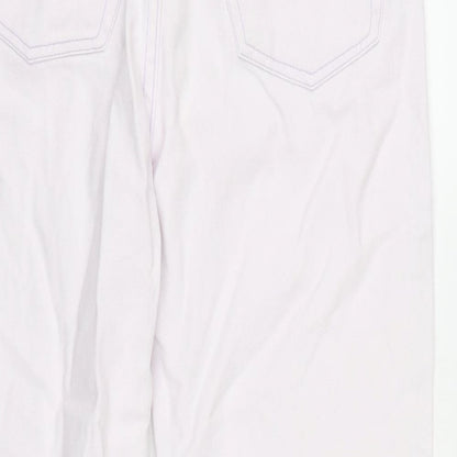 Mackays Womens Pink Cotton Straight Jeans Size 12 L27 in Regular Zip