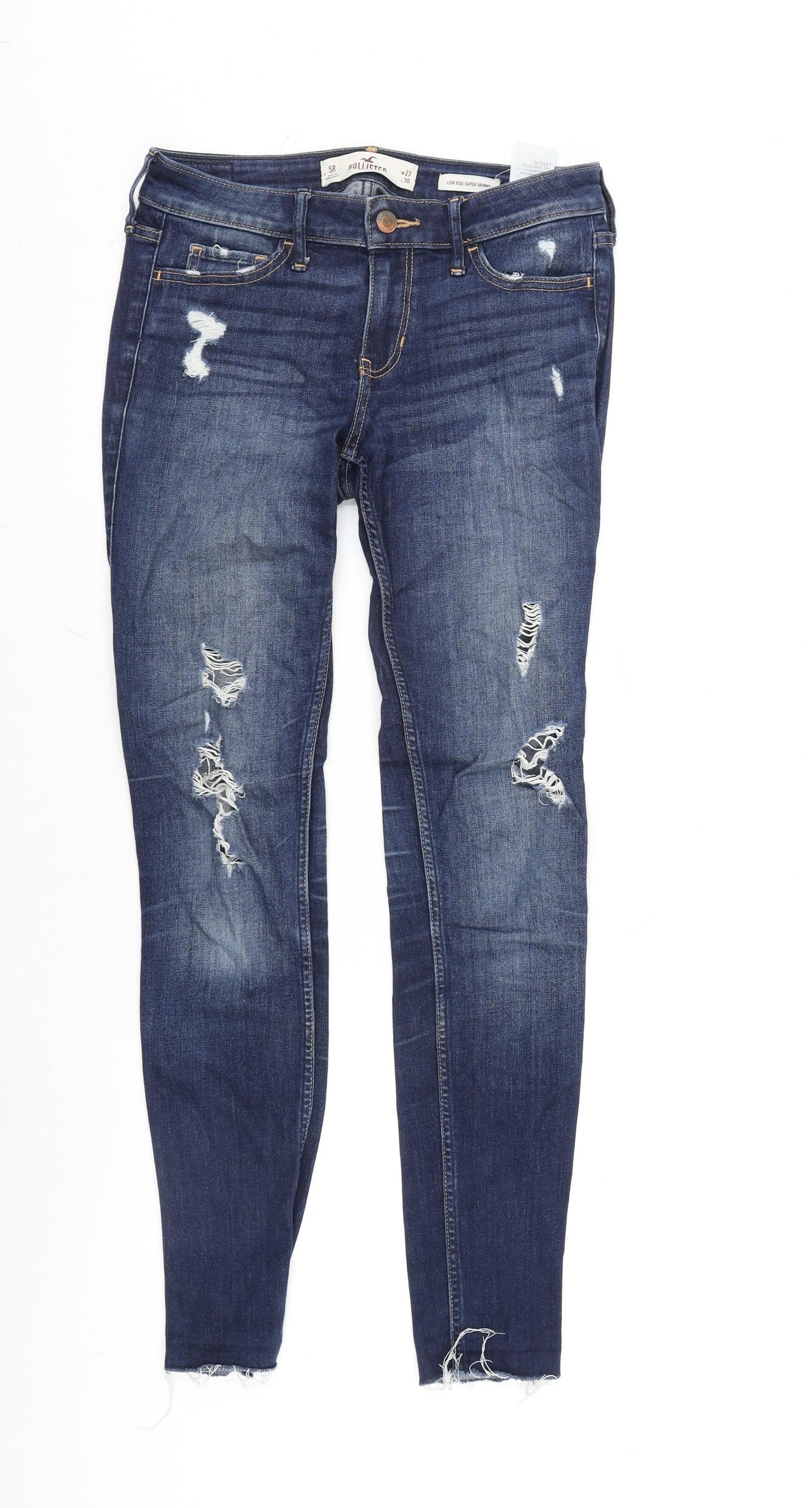 Hollister Womens Blue Cotton Blend Tapered Jeans Size 27 in L29 in Regular Zip