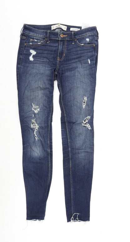 Hollister Womens Blue Cotton Blend Tapered Jeans Size 27 in L29 in Regular Zip