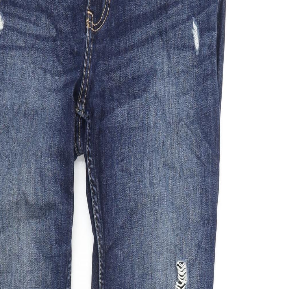 Hollister Womens Blue Cotton Blend Tapered Jeans Size 27 in L29 in Regular Zip