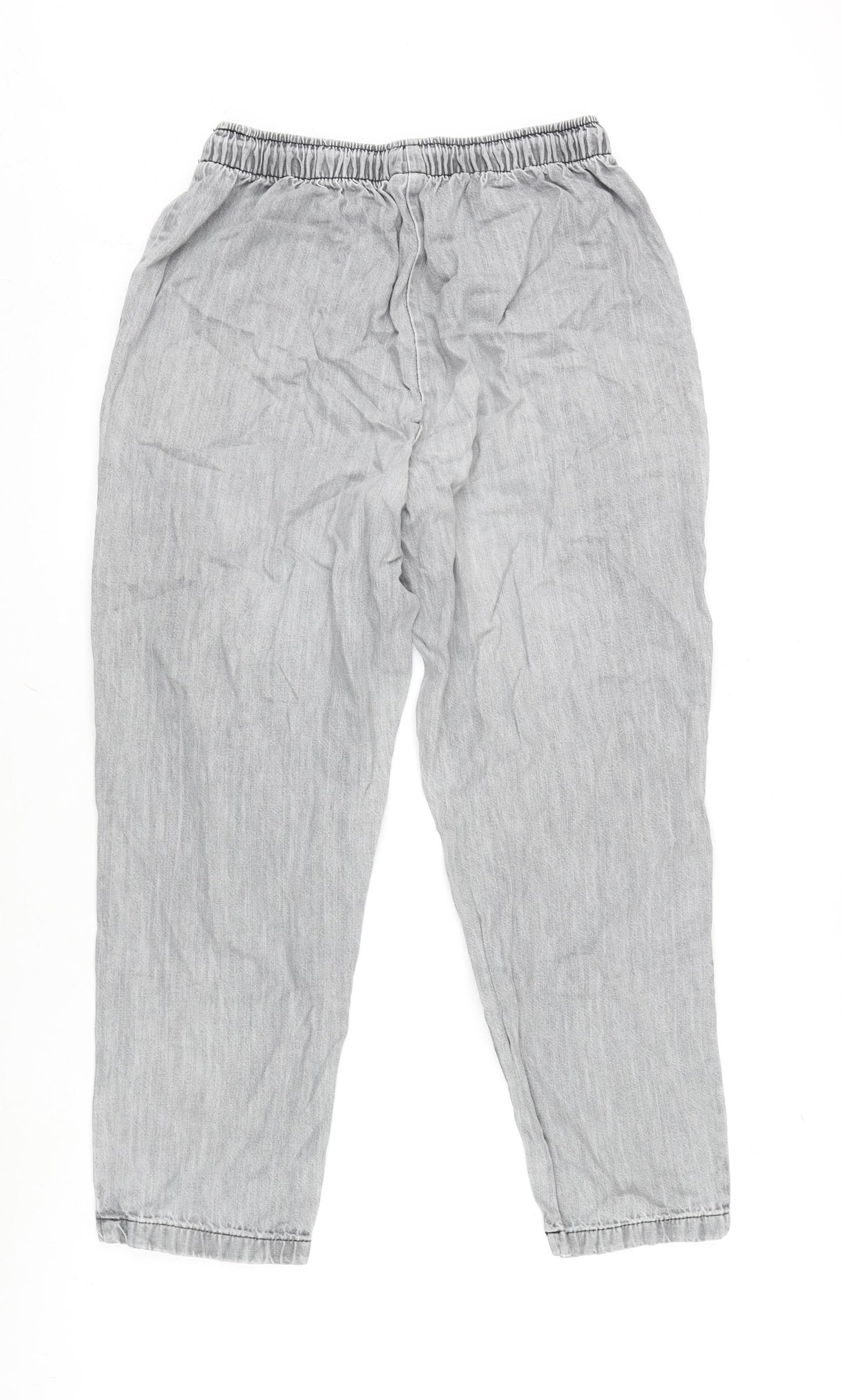 Amber Womens Grey Cotton Tapered Jeans Size 14 L25 in Regular Tie