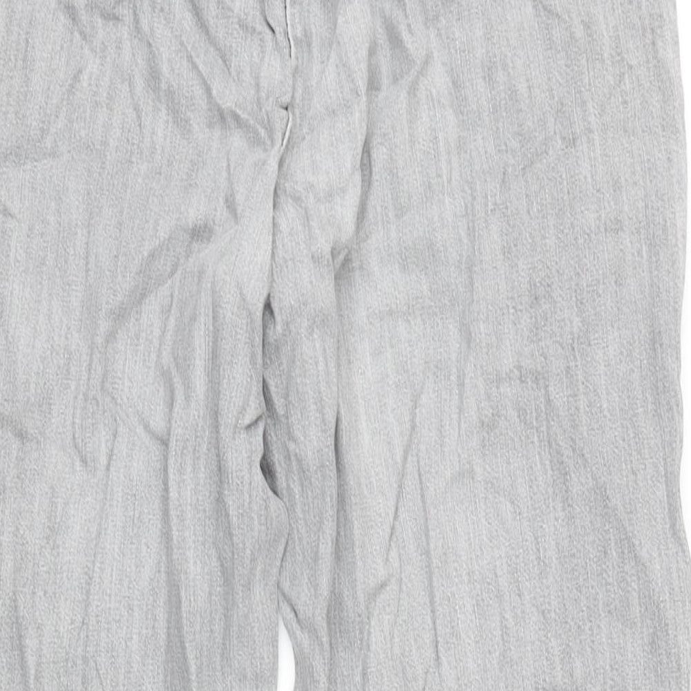 Amber Womens Grey Cotton Tapered Jeans Size 14 L25 in Regular Tie