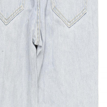 Boohoo MAN Mens Blue Cotton Straight Jeans Size 30 in L28 in Regular Zip - Raw Hem